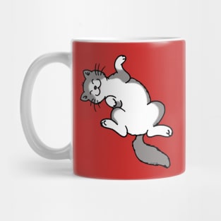 playful black and white cat Mug